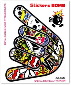 4R Quattroerre.it 6120 Sticker Bomb Aufkleber Hand Telefon, 10 x 12 cm