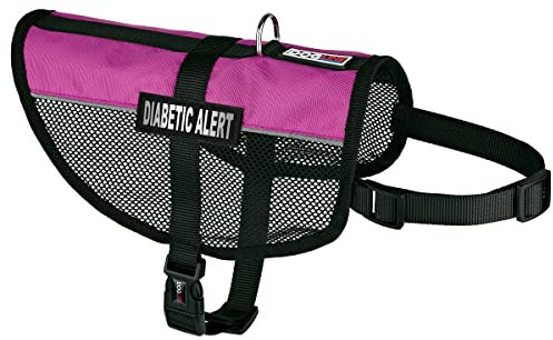 Dogline MaxAire Mesh-Weste für Hunde und 2 abnehmbare Diabetiker-Alarm-Patches, 76,2 cm - 96,5 cm, Rosa