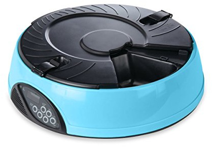 PETCUTE Comedero Automático Gatos Comedero Automático para Perros Dispensador Comida Gatos Alimentador automático de Mascotas 6 Veces/día