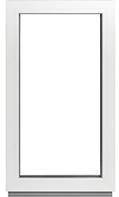 Framex Festverglasung 80 x 120 cm Weiß 2-fach, festes PVC Kellerfenster mit 32 mm Verglasung (4/24/4), für Garage, Gartenhaus und Nebenraum, BxH 800 x 1200 mm