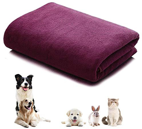 CATTLEYAHQ Asciugamano per Cani,160 x 60 cm, in Morbida Microfibra Assorbente, ad Asciugatura Rapida, Grande Asciugamano per Cani, Gatti, Animali Domestici (Vino Rosso)