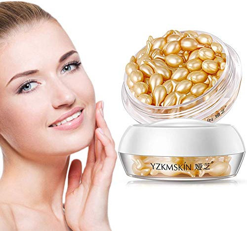 Face Serum Capsules, Reducing Fine Lines Skin Brightening Hydrating Firming Hyaluronic Acid Essence Capsules Anti-aging Vitamin E Serum Hydrating Face Serum 30 Capsules