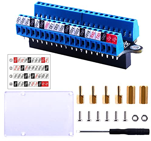 GeeekPi Micro GPIO Terminal Block Breakout Board Modul, Raspberry Pi GPIO Expansion Board Micro Connector für Raspberry Pi 4B/3B+/3B/2B