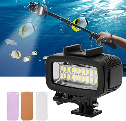 Akozon 40 M Unterwasserfotografie, Fotografie-Fülllicht, wasserdichte Tauchkamera, LED-Video, 5500 K, Spiegellose Hohe Leistung