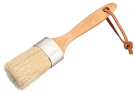 Uposao Brush Chalk and Wax Paint Brush 2 Inch Professional Round Natural Bristles Painting Tool for DIY Furniture Stencils Home Decor Paint Application