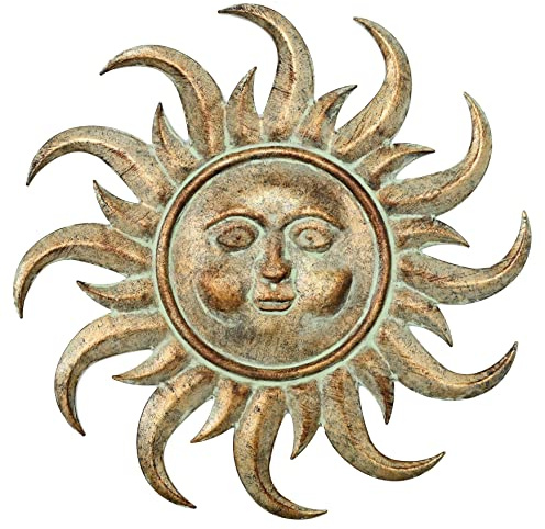 Remenna Metall-Sonnen-Wandkunst, 54,6 cm, zum Aufhängen für drinnen und draußen, Zuhause, Schlafzimmer, Wohnzimmer, Büro, Garten, Hof, Terrasse, rustikales Finish