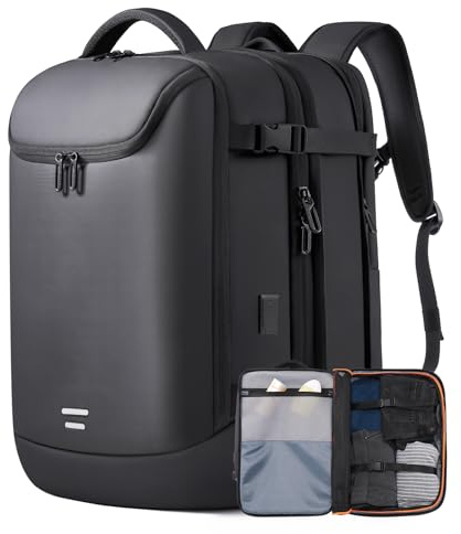 TANGCORLE Travel Carry on Backpack 50L Expandable Flight Approved Backpacks 17.3 inch Laptop and USB Charging Port bags Water Resistant Business Back Pack for Women & Men