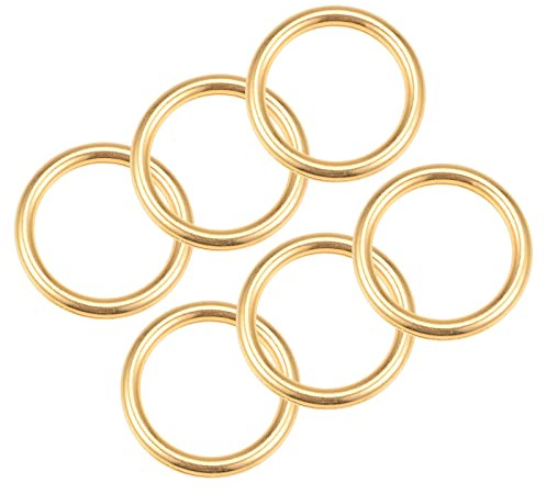 QUARKZMAN 20mm Metall O Ringe x Geschweißte 6 Stk. | Zinklegierung Ring Schnallen für Hardware Sortierung Gurt Schlaufen Schließe [Goldton]