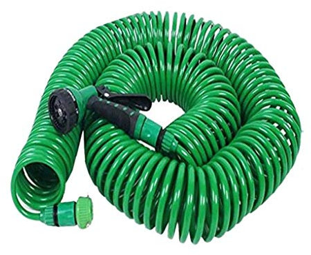 NOOFIE Garden Hose Extendable Telescopic Spiral Pipe EVA 15m Tube for Home Garden Patio Cleaning Irrigation Pipe Rack