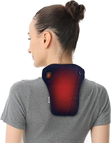 uncn Coussin chauffant électrique sans fil rechargeable pour soulager les douleurs cervicales avec housse lavable