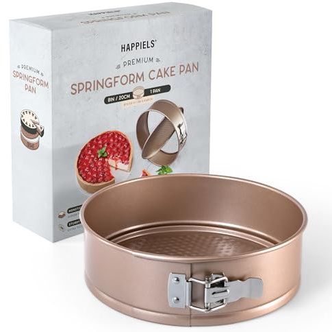HAPPIELS Nonstick 8 Inch Springform Cheesecake Pan | PFOA & BPA Free Non Toxic Spring Form Cake Mold | Best Nontoxic Non Stick Springform Pans for Baking | Leakproof Cake Tin