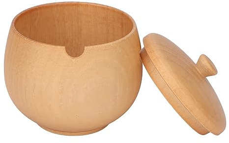 BestAlice Salero de Madera con Tapa, Caja de Sal de Madera, Tarro de Especias, Azucarero de Madera Vintage, Caja de Sal, Contenedor de Almacenamiento de Condimentos, Tarro de Especias(Madera)