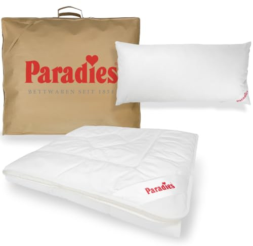 PARADIES Sommerdecke 135x200 Set mit Kissen 40x80 - Prima Light | Sommer-Bettdecke 135x200 Set, Atmungsaktiv, Pflegeleicht, Waschbar, Made in Germany