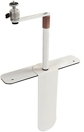 Projector Stand Bedside Sofa Projector Mount Base, 24‑40CM 360 Degree Adjustable Table Side Projector Bracket Holder, 1/4in Universal Thread, Plug-In Stable Base (White)