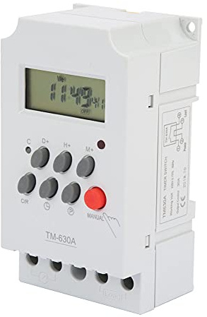 Relé Temporizador Programable TM630A Mini Temporizador Exterior Interruptor Temporizador de 12 Voltios con Pantalla LCD Digital para Luces (CA 220 V.)