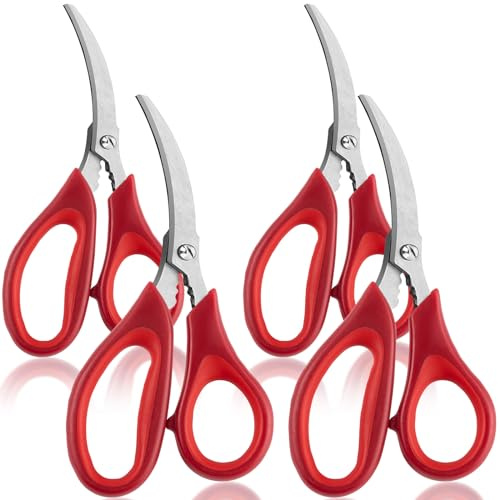 Kitchen Seafood Scissors for Crab Legs, 4 Pack Crab Leg Scissors Lobster Shell Cracker, Lobster Shrimp Crayfish Crawfish Fish Scissor, Seafood Crackers and Tools