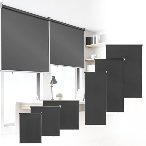 Jayseuw Senkrechtmarkise Vertikalmarkise Außenrollo Sonnenschutzrollo Sichtschutz Beschattung UV Schutz für Balkon, Terrasse, Gartencm, 100 * 240CM, Anthrazit