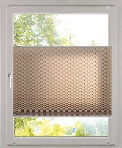 K-Home Klemmfix Plissee 3D-Effekt Taupe 80 x 210 cm