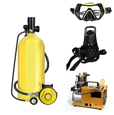 Mini bouteille de plongée 3L Cylindre Plongée Équipement De Plongée Sous-marine Plongée Sous-marine Respirateur Poissons Branchies Équipement De Bouteille D'oxygène pour la pêche, la plongée en apnée