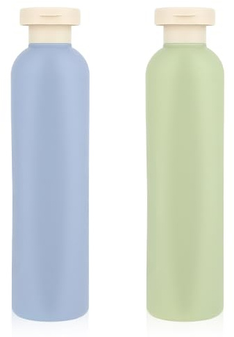 Qianyu 2 Pcs 260 ml Squeeze Bottles with Flip Cap Refillable Empty | Leak Proof, Small Plastic, Travel Size Toiletries, Squeezable Container Bottles, for Creams Lotion, Shampoo Conditioner