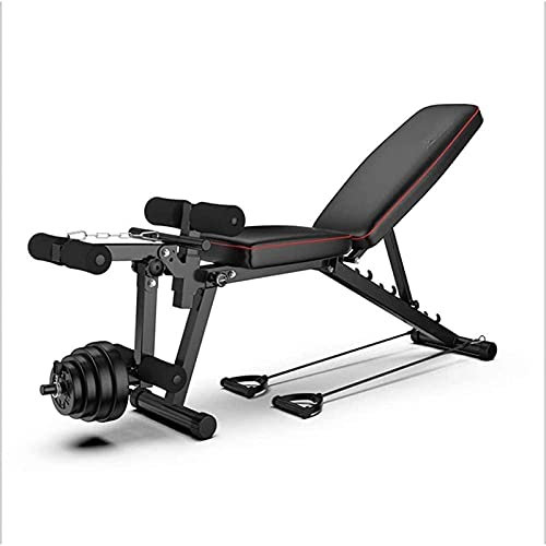 ABBNIA Fitnessgeräte, multifunktionale Sit-Up-Bauchmuskelbank, verstellbare Hantelbank, Heimfitnessgerät mit Beinstrecker und Beinbeuger, Heimtraining, Fitnessstudio,