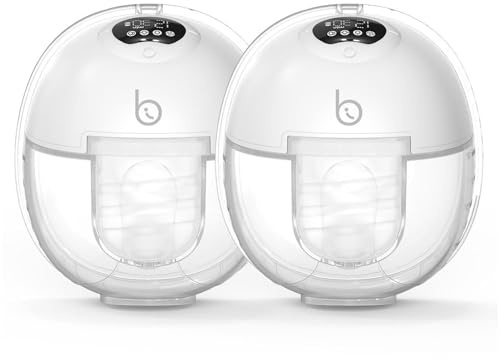 Birth Wearable Electric Breast Pump – Hands-Free, Pain-Free, Quiet Operation – Portable, USB Rechargeable, Strong Suction, BPA-Free – for Effortless Pumping Anytime, Anywhere (2 Units)