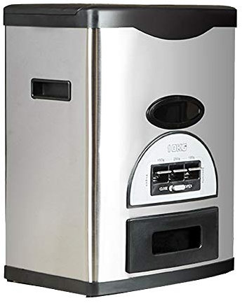 Stainless Steel Rice Dispenser, Cereal Container, Automatic Metering Black-10KG Food Storage Bin for Beans and Rice/Cereals, Moisture-Proof to Keep Food Fresh
