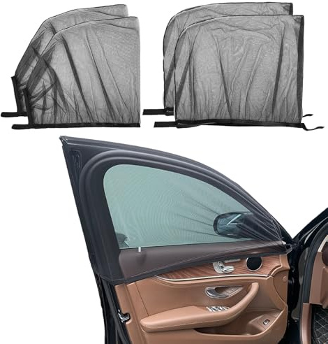 AONAT 4 parasoles universales para coche, niños, bebés, adultos y mascotas, UV, protección contra insectos, SUV, furgonetas y furgonetas