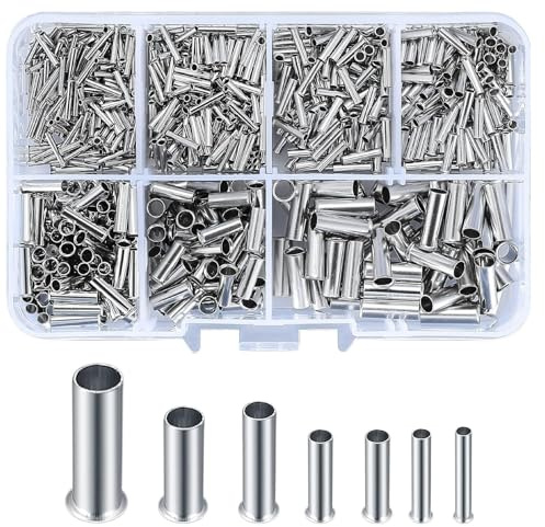 600 Pcs Wire Ferrules Kit, Electrical Crimp Connectors, Cable Cord Pin End Connectors, Butt Connector Bare Tube Ferrules Assortment for Electrical Wiring, Automotive, DIY Projects