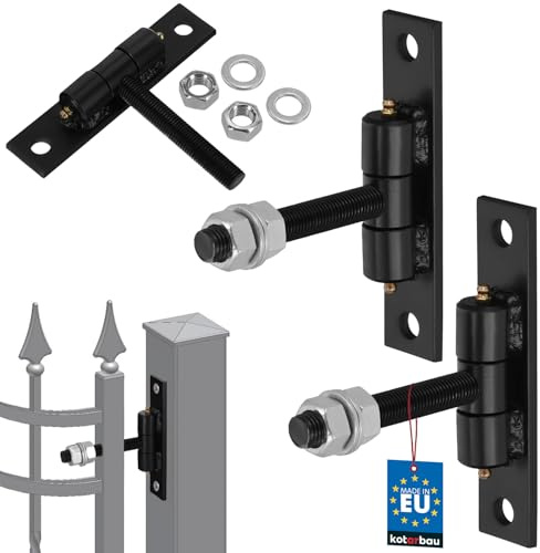 KOTARBAU® 2er Set Türscharniere Torband M20 x 120 mm Aufschraub Türband pulverbeschichteter Stahl Türscharniere für Holztüren und Holztürstöcke Einbohrbänder für Tore Türbänder Einbohrband Türbänder