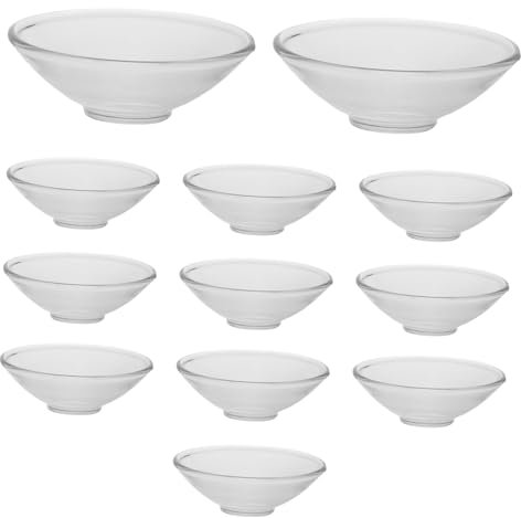 Ciieeo 12pcs Glass Fluted Candle Drip Catchers for Taper Candles Prevent Wax Drips Home Decor Restaurant Settings