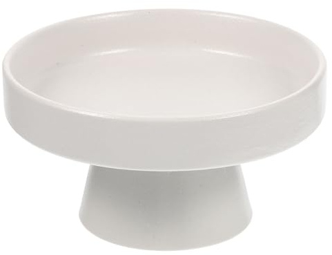 TOPPERFUN Plateau à Fruits Rangement Aéré Design Élégant Blanc Pied en Céramique et Grosse Ouverture Décoration Maison Bureau