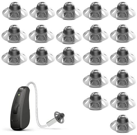 Apparecchi acustici, 20 pezzi, accessori per apparecchi acustici, ombrelloni, tappi per le orecchie in silicone morbido per apparecchi acustici, tappi per le orecchie in silicone per adulti con