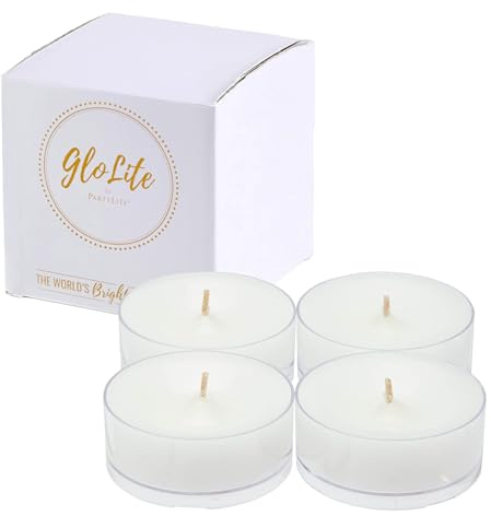 PartyLite GloLite Fig Fatale Duft, Noten von Aprikose, grüner Feige, Pfirsich, Mango, Erdbeere und Vanille, großes Teelichter-Set, 11 Stunden Brenndauer, World's Brightest Candle