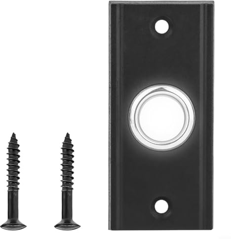 Filteilect Pulsante di ricambio per campanello illuminato, interruttore rotondo in metallo cablato con illuminazione a LED, resistente alle intemperie e impermeabile, pulsante per campanello esterno
