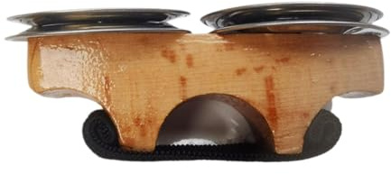 Luwecf Finger Tambourine Handtrommel Percussion Klanginstrument Fingerklingeln Holz Handrassel Ergonomisch für Musikparty Erwachsene, Braun