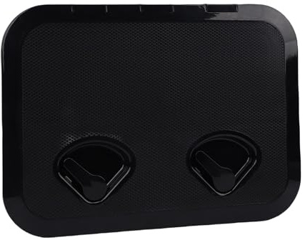 Tbest Escotilla de Acceso a Cubierta Marina, Resistente, Antideslizante, Rectangular, Tapa de Escotilla para Cubierta de Barco, Apertura de 180 Grados, Material ABS de 17,3x12,4 (Black)
