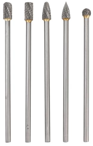 VOBOR Juego de fresas de carburo de herramienta rotativa, Kit de pulido eficiente para molienda de Metal versátil, herramienta de mango largo con impulsor de aleación de 5 uds. (6 * 10mm)