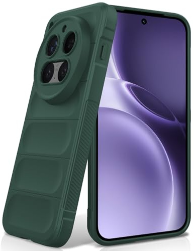 BonYonka Case Compatible with Vivo X300 Pro, Shockproof Wave Pattern, Scratch-Resistant, Soft Microfibre Lining, All-Round Protection Protective Case with Camera Protection, Green