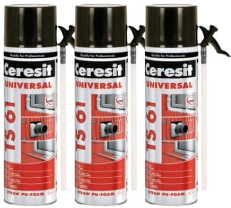 PU-Schaum, Bauschaum, Dichtschaum TS61 Universal für Innen & Außen (3 x 300ml)