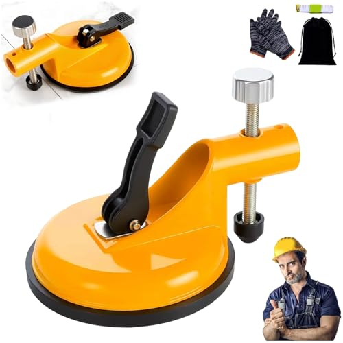 Universal-Saugnapfheber für Fliesen, Glas & Stein, Robuster Helfer mit 8 mm Gummibeschichtung & ABS-Verriegelung für präzises Nivellieren im Haushalt und Profi-Einsatz (1PC,Gelb)