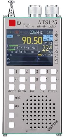 Garsent Radio FM Portable, 2500 MAh Rechargeable avec Une Excellente Réception, Haut-Parleur sans Fil Bluetooth FM, Puce Automobile, avec écran Tactile LCD, Antenne étendue