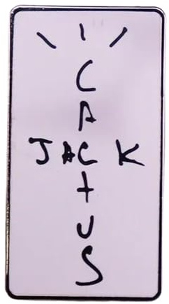Spilla a forma di cactus Jack con logo smaltato per Travis Scott