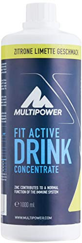 Multipower Fit Active Drink Konzentrat – Konzentrat zur Herstellung zuckerfreier Fitness Getränke für Sportler und zum Muskelaufbau – Zitrone Limette Geschmack – 1 x 1 l