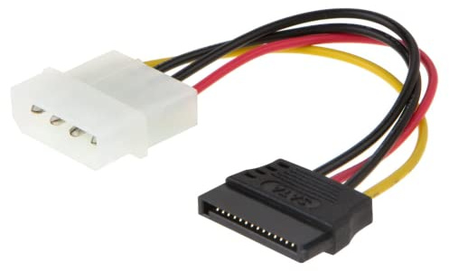 Molex Stecker zu SATA Buchsen Kabel, CableCreation [5er-Pack] 4-Poliger Molex zu SATA-Netzkabeladapter, 4-Pin Molex zu SATA Power Kabel Adapter, 0.1M