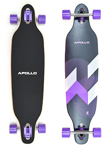 Apollo Longboard Makira Tavola completa con cuscinetti a sfera High Speed ABEC, Drop Through Freeride Skating Cruiser Board