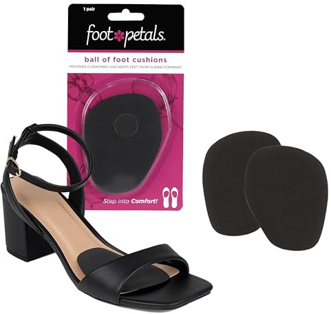 FOOT PETALS femmes Soulagement douleur longue durée, coussinets métatarsiens femme éviter glisser Coussins pour plante des pieds, Noir, Taille unique EU