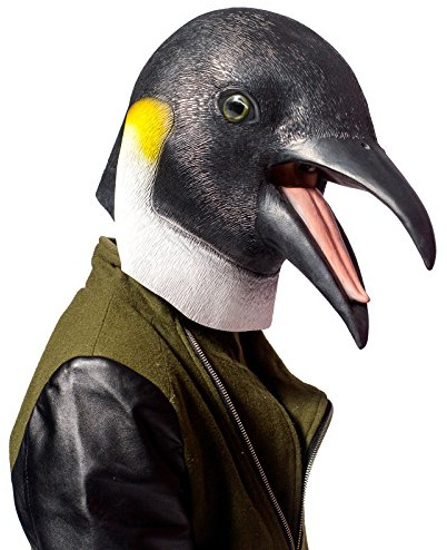 PartyHop - Penguin Mask - Halloween Latex Animal Full Head Mask