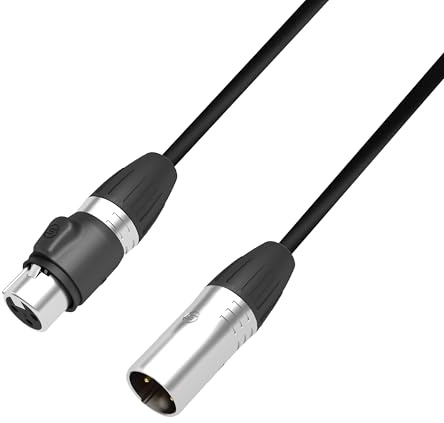 Adam Hall Cables 4 STAR DGF 0020 IP65 - Adapter DMX Kabel, 3-Pol XLR female auf 5-Pol XLR male, schwarz, 0,2m