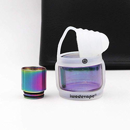 Tubes de rechange 3 en 1 et anneaux en silicone pour vapoteuse et 810 Drip Tip Rainbow pour TFV12 Prince (verre arc-en-ciel) + 810 Drip Tip Tip + bande Vape (transparent)